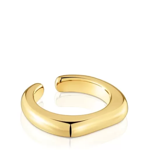 Shop 18kt gold plating over silver open Ring Line Silver Rings | Open Rings