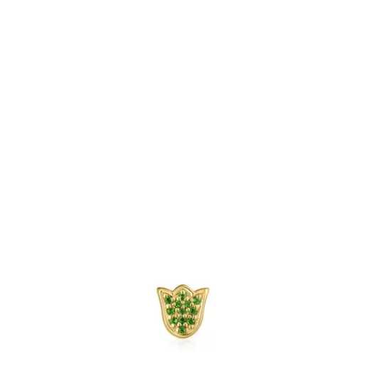 New 18kt gold plating over silver tulip Pendant and tsavorites 1950 Silver Pendants | Charms