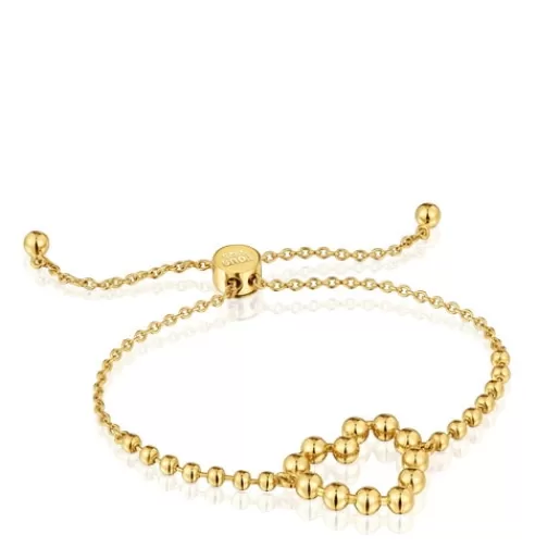 Shop 18 kt gold-plated silver heart Chain bracelet Sugar Party Silver Bracelets | Chain Bracelets