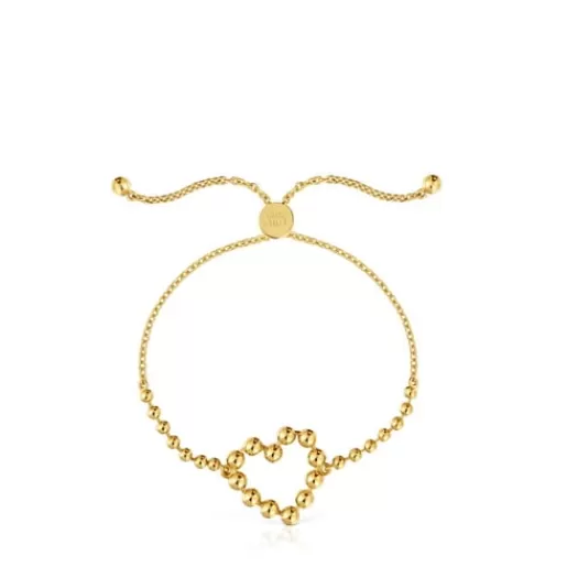 Shop 18 kt gold-plated silver heart Chain bracelet Sugar Party Silver Bracelets | Chain Bracelets