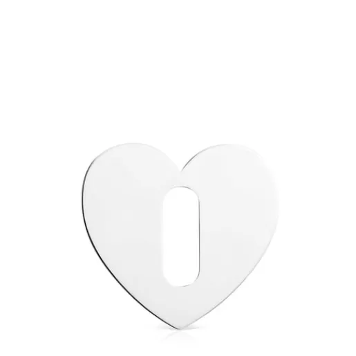 New Large Hold Metal Heart Pendant Silver Pendants