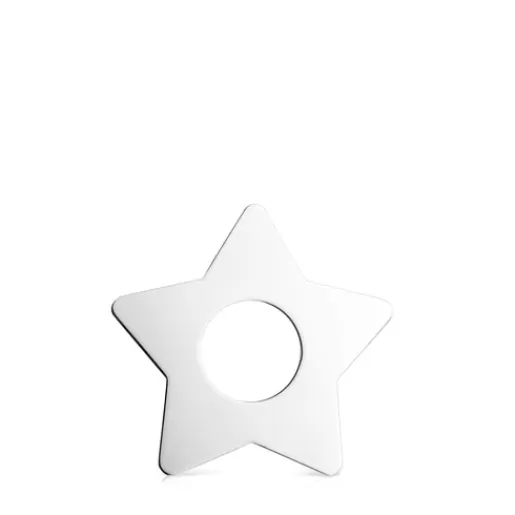 Fashion Large Hold Metal Silver Star Pendant Silver Pendants