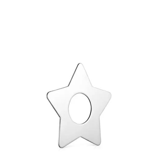 Fashion Large Hold Metal Silver Star Pendant Silver Pendants