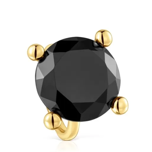 Fashion Large 18kt gold plating over silver and onyx Ring Color Black Large Rings