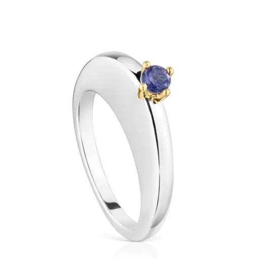 Cheap Large oval two-tone Ring with iolite My Other Half Silver Rings | Large Rings