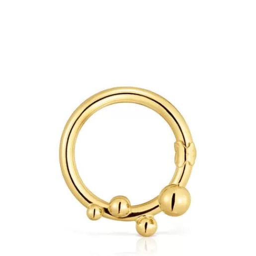 Fashion Large Ring with 18kt gold plating over silver and details Hold Silver Pendants | Large Pendants