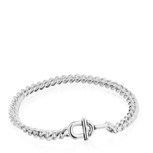 Hot Large MANIFESTO curb chain Bracelet in silver Silver Bracelets | Chain Bracelets