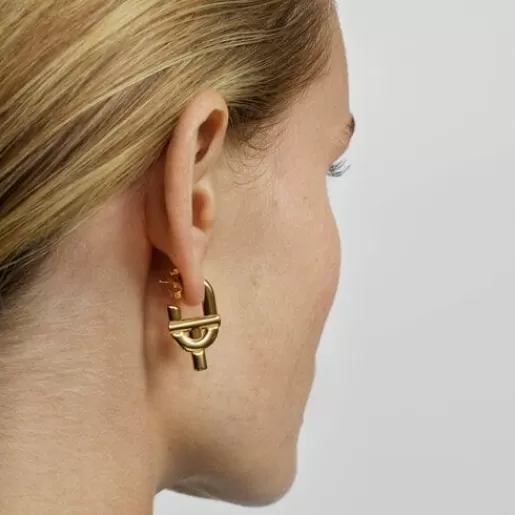 Flash Sale Large MANIFESTO Earrings with 18kt gold plating over silver Silver Earrings