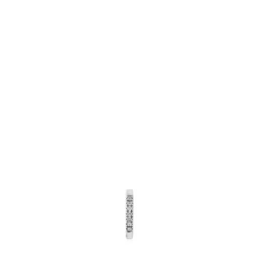 Best Sale Les Classiques 8.5 mm short Hoop single earring in white gold with diamonds Gold Earrings | Hoop Earrings