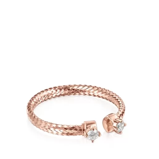 Flash Sale Light open Ring in Rose Gold with Diamonds 分类为空