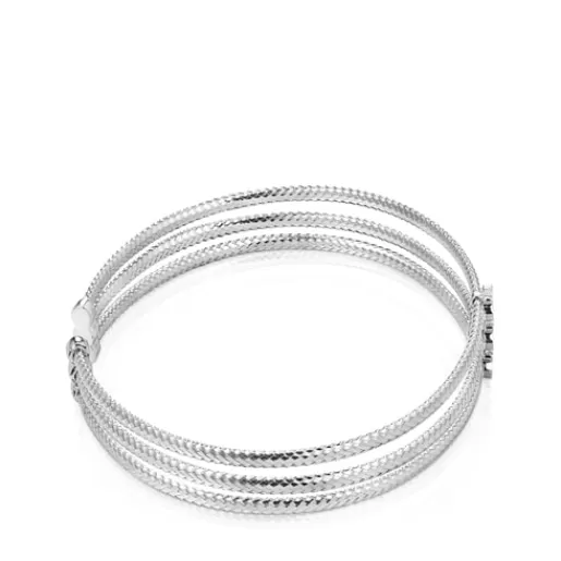 Online Light triple Bracelet in White Gold with Diamonds Gold Bracelets