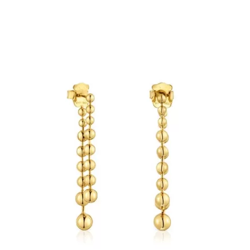 Best Long double Earrings with 18kt gold plating over silver Gloss Silver Earrings | Large Earrings