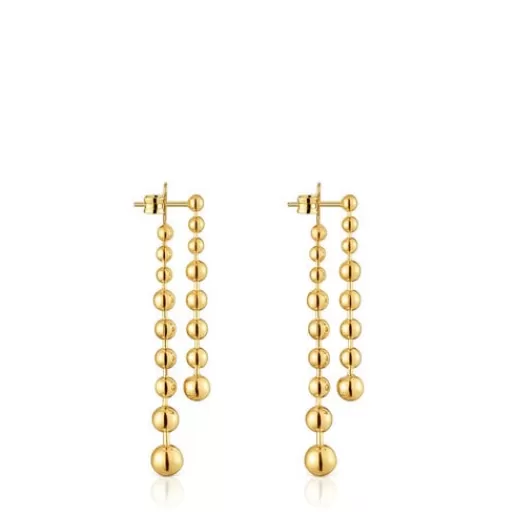 Best Long double Earrings with 18kt gold plating over silver Gloss Silver Earrings | Large Earrings