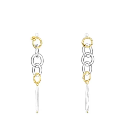 Cheap Long Gold Luz Earrings with Crystal and Pearl Gold Earrings