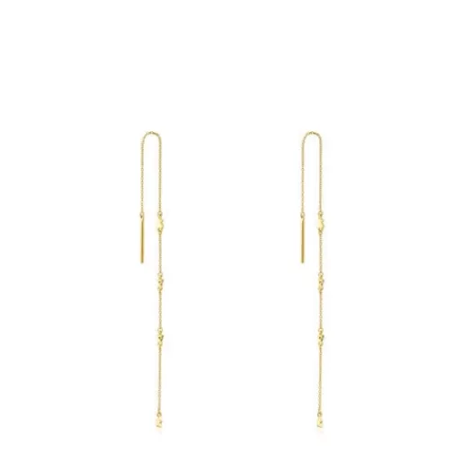 Hot Long gold Virtual Garden Earrings with gemstones Gold Earrings | Large Earrings