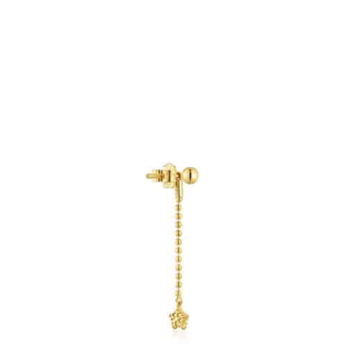 Flash Sale Long individual Earring with 18kt gold plating over silver Grain Silver Earrings | Large Earrings
