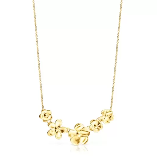 Cheap Long Silver Vermeil Fragile Nature flowers Necklace Silver Necklaces | Long Necklaces