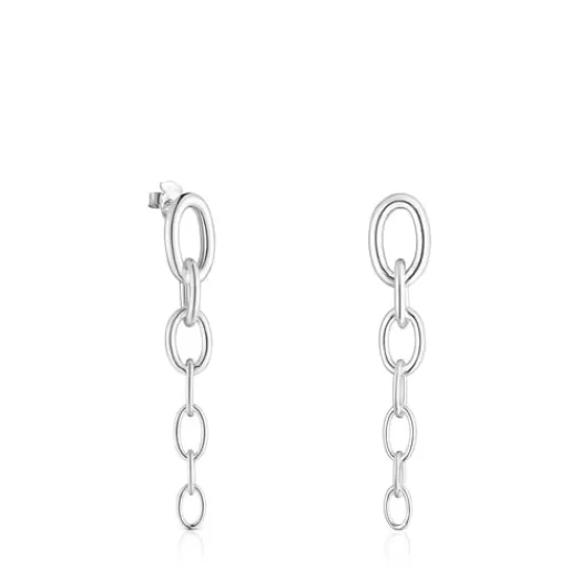 New Long Calin Earrings with rings Silver Earrings | Large Earrings