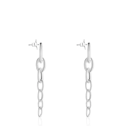 New Long Calin Earrings with rings Silver Earrings | Large Earrings