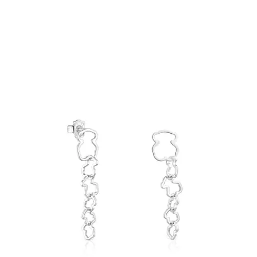 Best Long Carrusel bear-motif Earrings Silver Earrings | Large Earrings