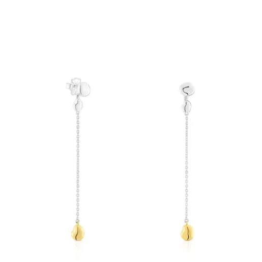 Hot Long two-tone Joy Bits earrings Silver Earrings | Large Earrings