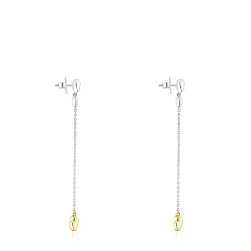 Hot Long two-tone Joy Bits earrings Silver Earrings | Large Earrings