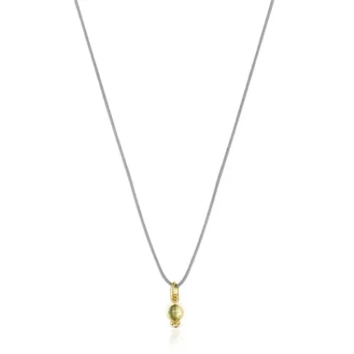 Best Magic Nature Necklace with peridot and gray cord Silver Necklaces | Long Necklaces
