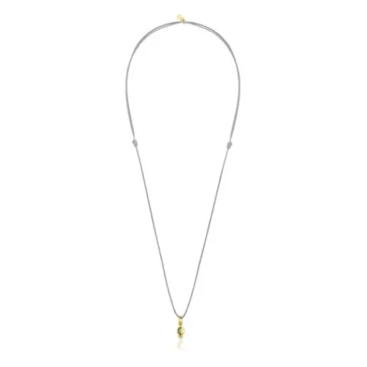 Best Magic Nature Necklace with peridot and gray cord Silver Necklaces | Long Necklaces