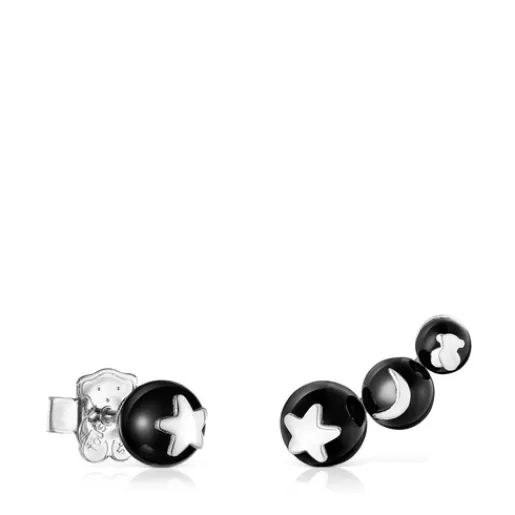 Online Magic Nature stud Earrings with onyx Silver Earrings | Small Earrings