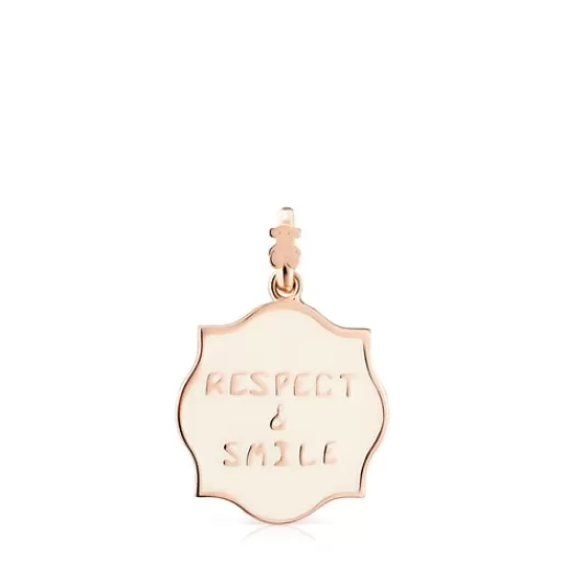 Best Medallions Respect & Smile Pendant in Silver Vermeil with Enamel Silver Pendants
