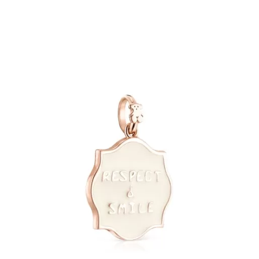 Best Medallions Respect & Smile Pendant in Silver Vermeil with Enamel Silver Pendants