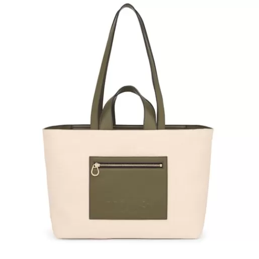 Outlet Medium beige and khaki Tote bag Nanda Baskets