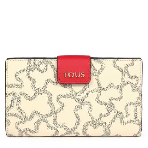 Sale Medium Flat Kaos Icon Wallet in Beige - Red Wallets & Purses