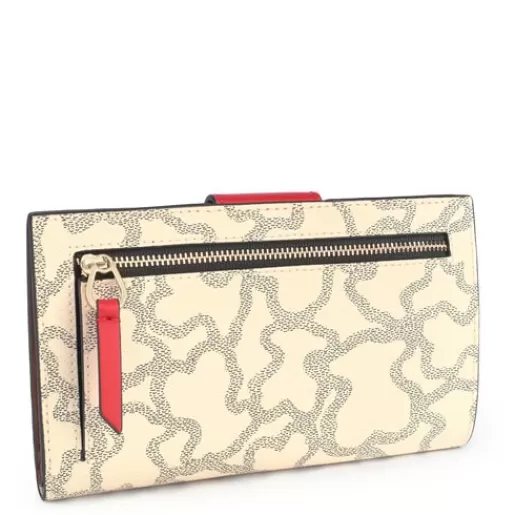 Sale Medium Flat Kaos Icon Wallet in Beige - Red Wallets & Purses