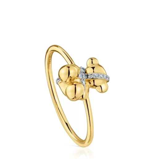 Outlet Medium gold and diamonds bear Ring Lligat 分类为空 | Diamond Rings