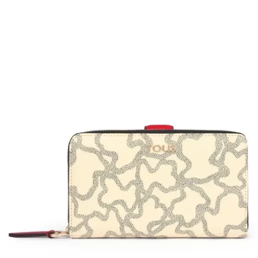 Cheap Medium Kaos Icon Wallet in Beige - Red Wallets & Purses