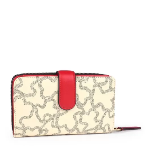 Cheap Medium Kaos Icon Wallet in Beige - Red Wallets & Purses