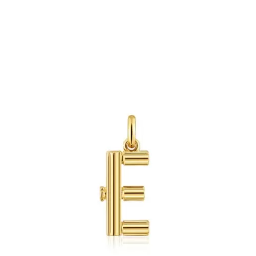 Discount Medium 18kt gold plating over silver letter E Pendant Alphabet Silver Pendants | Medium Pendants