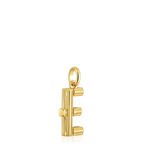 Discount Medium 18kt gold plating over silver letter E Pendant Alphabet Silver Pendants | Medium Pendants