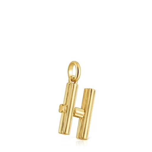 New Medium 18kt gold plating over silver letter H Pendant Alphabet Silver Pendants | Medium Pendants