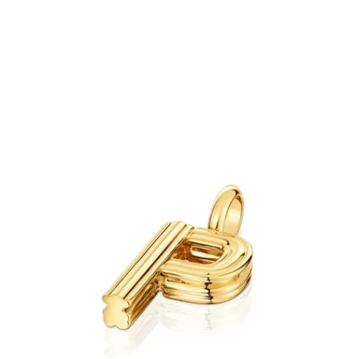 Clearance Medium 18kt gold plating over silver letter P Pendant Alphabet Silver Pendants | Medium Pendants