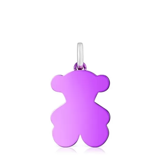 Flash Sale Medium lilac-colored steel bear Pendant Sweet Dolls Medium Pendants