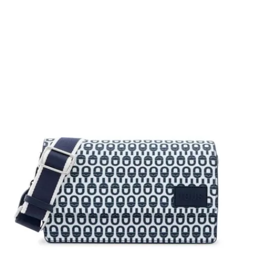 Shop Medium navy Flap Crossbody bag MANIFESTO Essence Crossbody Bags