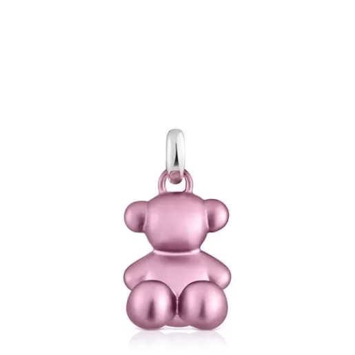 Hot Medium pale-pink-colored steel bear Pendant Bold Bear Silver Pendants | Medium Pendants