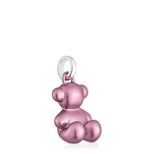Hot Medium pale-pink-colored steel bear Pendant Bold Bear Silver Pendants | Medium Pendants