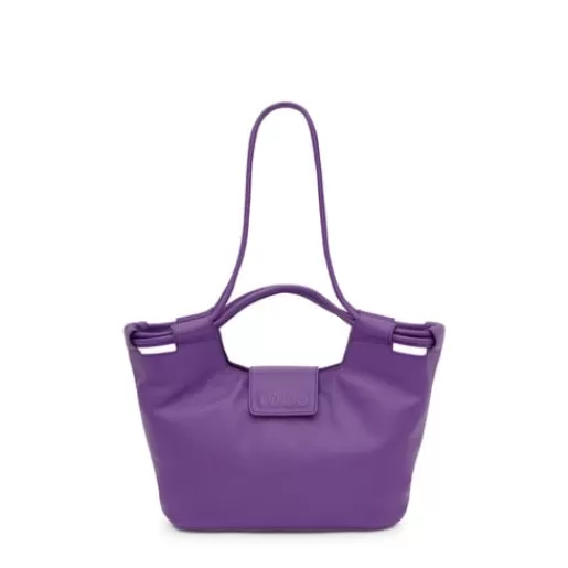 Clearance Medium purple leather Tote bag Sun Shoulder Bags | Baskets