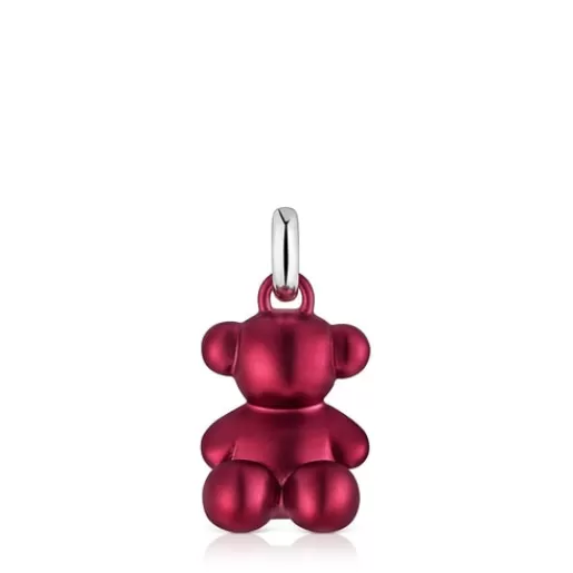 New Medium red-colored steel bear Pendant Bold Bear Silver Pendants | Medium Pendants