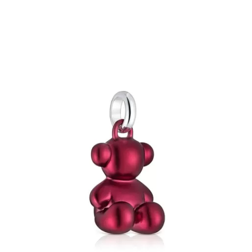 New Medium red-colored steel bear Pendant Bold Bear Silver Pendants | Medium Pendants