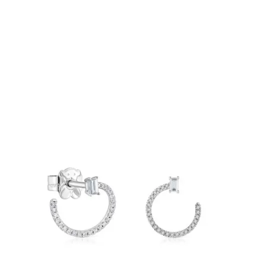 Flash Sale Medium short hoop Earrings in white gold with diamonds Les Classiques Gold Earrings | Hoop Earrings