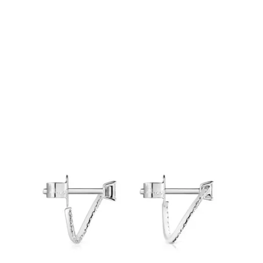 Flash Sale Medium short hoop Earrings in white gold with diamonds Les Classiques Gold Earrings | Hoop Earrings